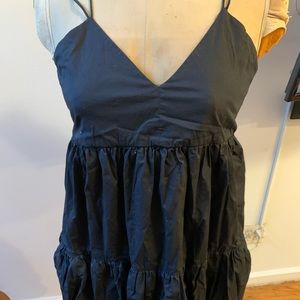 Zara black v-neck tiered ruffle dress, size med
